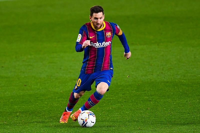 Lionel Messi in action for Barcelona