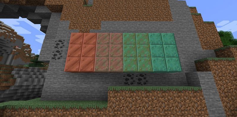 Shown: The process of oxidation (Image via Minecraft)