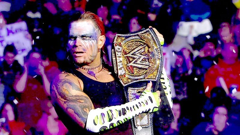 Jeff Hardy with the WWE Championship