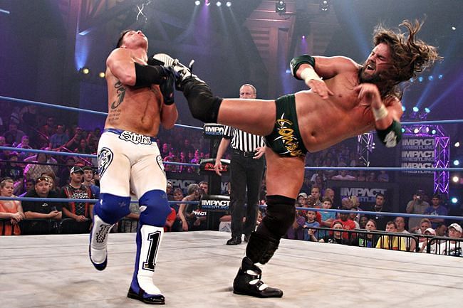 AJ Styles and James Storm in TNA/IMPACT Wrestling