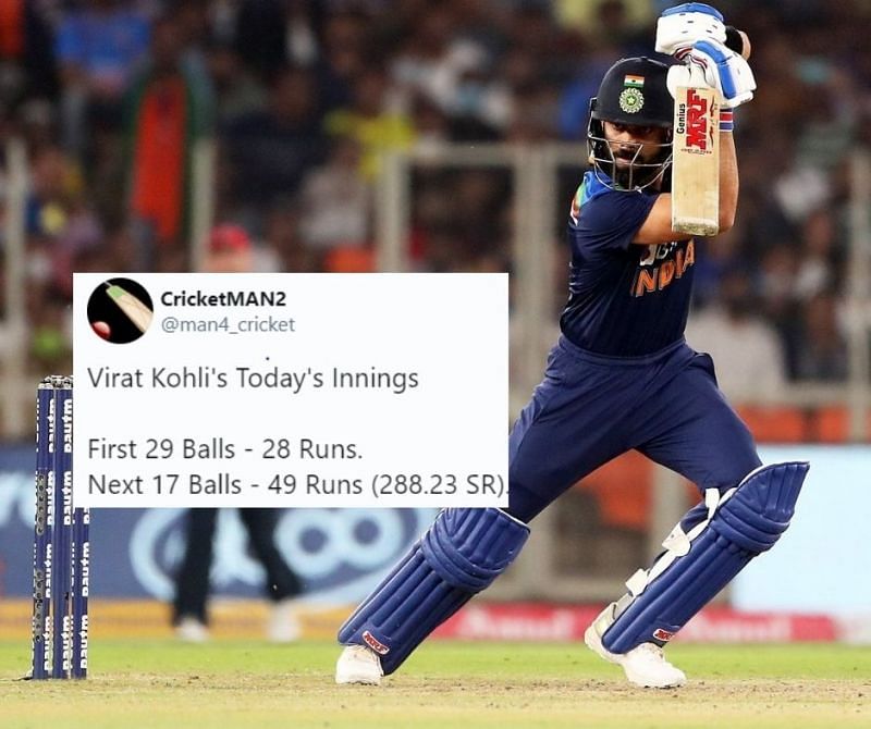 Fans on Twitter hail Virat Kohli after his sensational 77* in the third T20I.