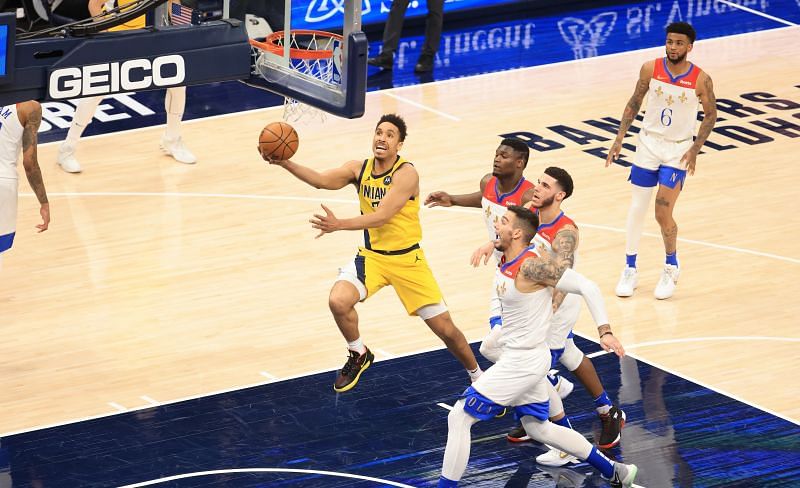 Malcolm Brogdon #7 of the Indiana Pacers shoots the ball against the New Orleans Pelicans. (Photo by Andy Lyons/Getty Images)