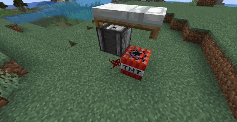 A deadly bed trap (Image via Minecraft)