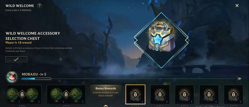 Wild Rift&#039;s Wild Welcome home screen showing the bonus objectives (Screengrab via Moba Play YouTube channel)