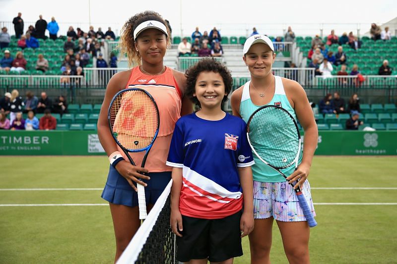 Ashleigh Barty and Naomi Osaka at the Nature Valley Open in June 2018