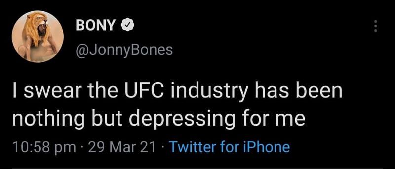 Jones weighs in on the UFC industry.