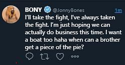 Here is the deleted tweet from Jon Jones
