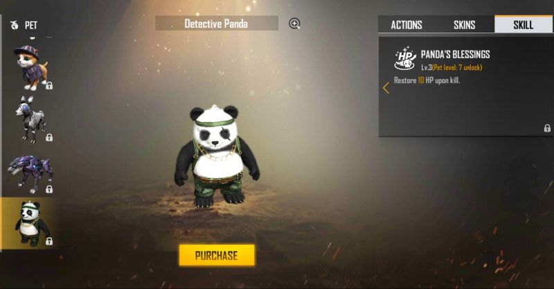 Detective Panda pet in Free Fire