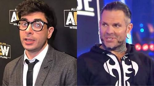 Tony Khan (left) and Jeff Hardy (right)