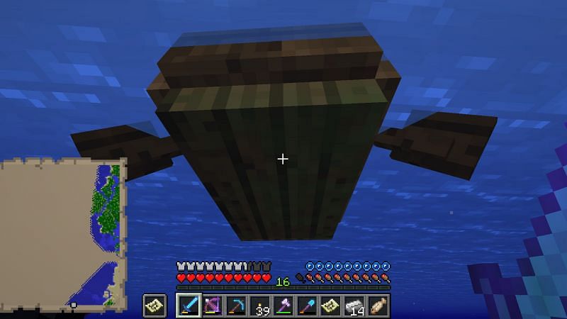 The Minecraft boat has a hidden moss underbelly.