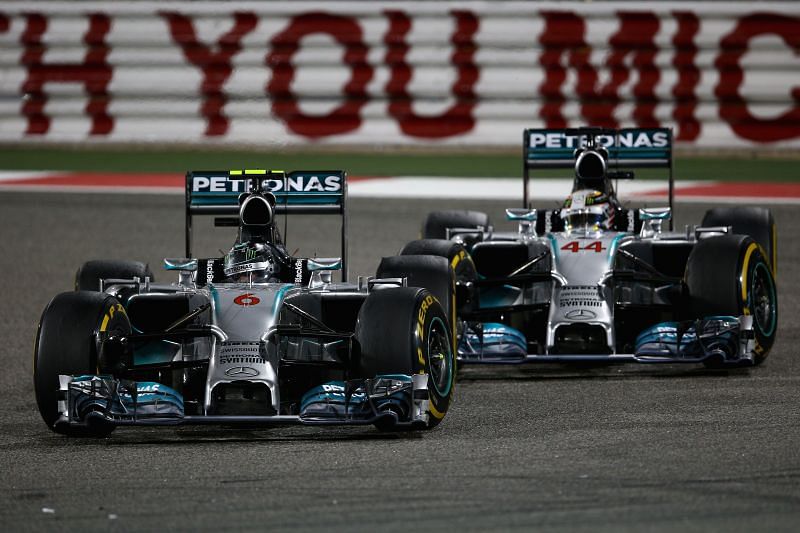 Lewis Hamilton and Nico Rosberg put on a show for the ages in 2014. Photo by Paul Gilham/Getty Images.