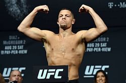 What are the weight classes in which Nate Diaz has competed throughout his UFC career?