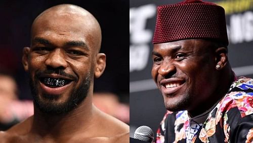 Jon Jones (left); Francis Ngannou (right)