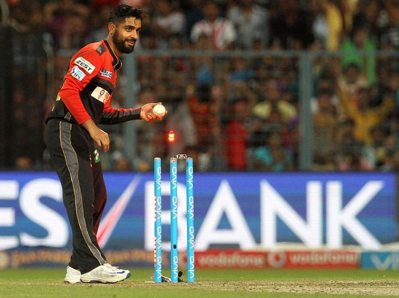 Iqbal Abdulla in action for RCB