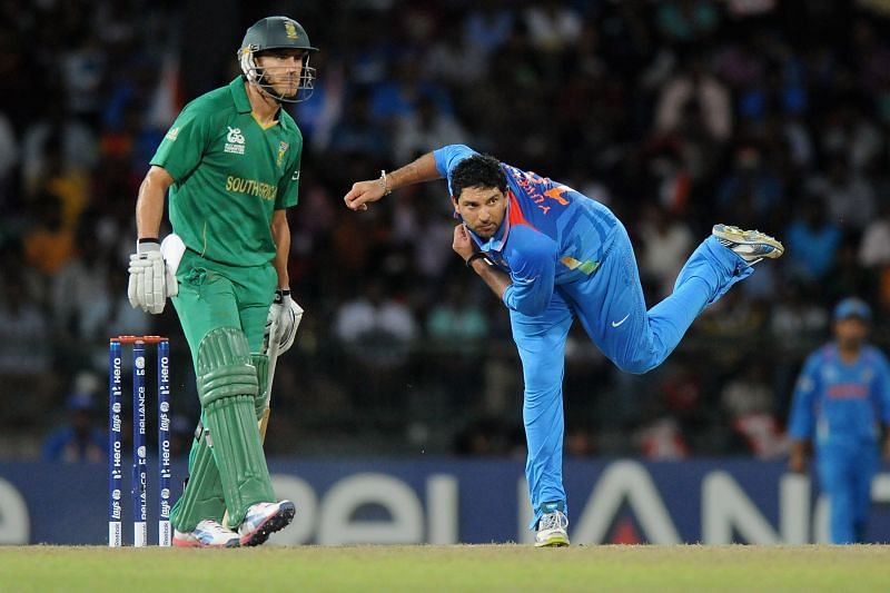 Yuvraj Singh, here seen in 2012 ICC World T20, took six wickets during the series