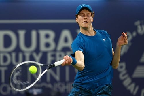 Jannik Sinner at the Dubai Tennis Championships 2021 earlier this month