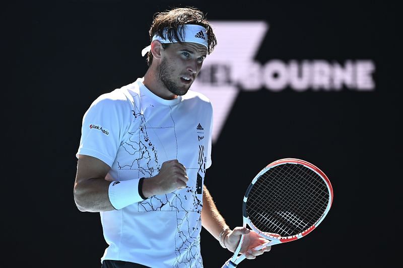 Dominic Thiem at the 2021 Australian Open in Melbourne, Australia