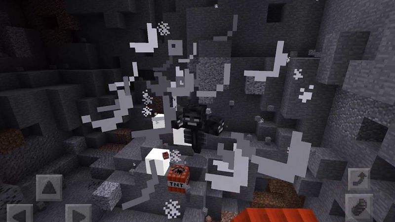 Wither exploding terrain (Image via Minecraft)