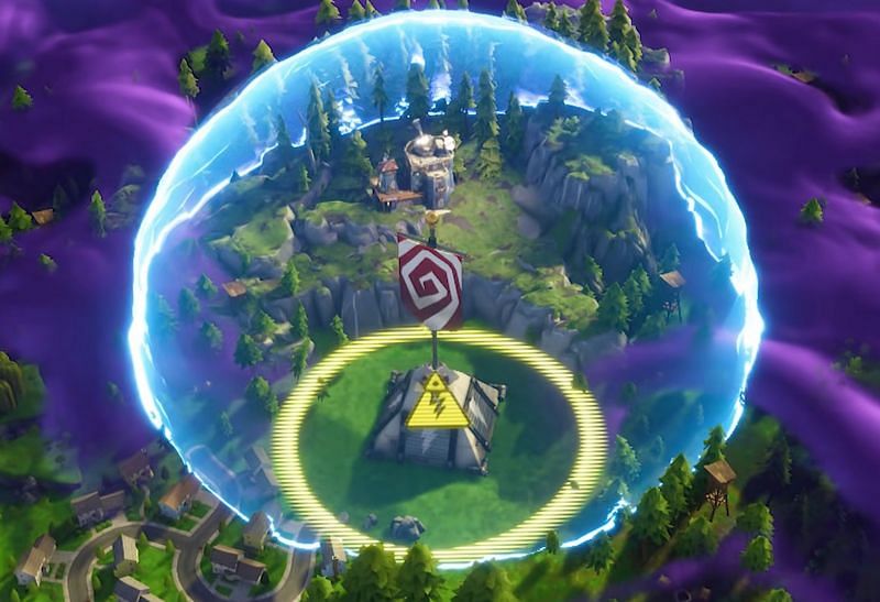 The storm circle in Fortnite (Image via Epic Games)