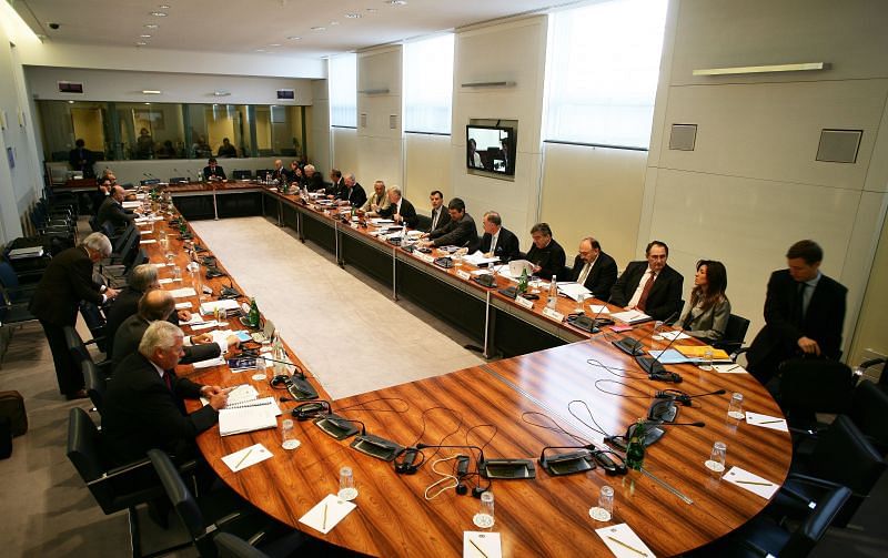 FIA &amp; McLaren at FIA Headquarters for the Espionage hearing. Photo: FIA World Motor Sport Council via Getty Images.