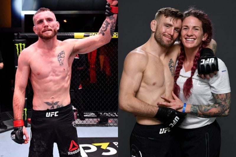 What is the relationship between UFC fighters Tim Elliott and Gina Mazany?