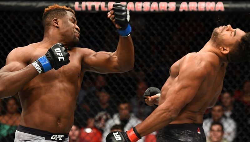 Francis Ngannou (left); Alistair Overeem (right)