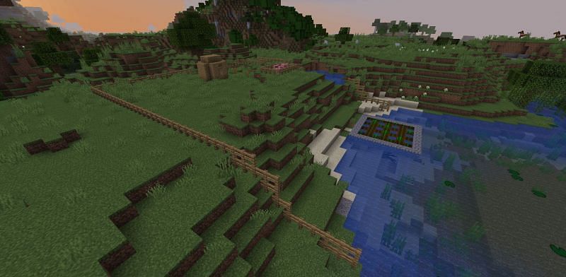 All of the player&#039;s builds, protected from intruders (Image via Minecraft)