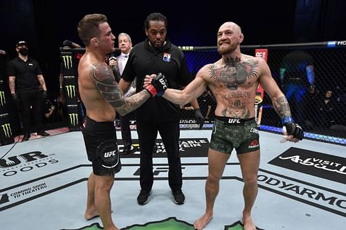 Dustin Poirier and Conor McGregor stand at 1-1