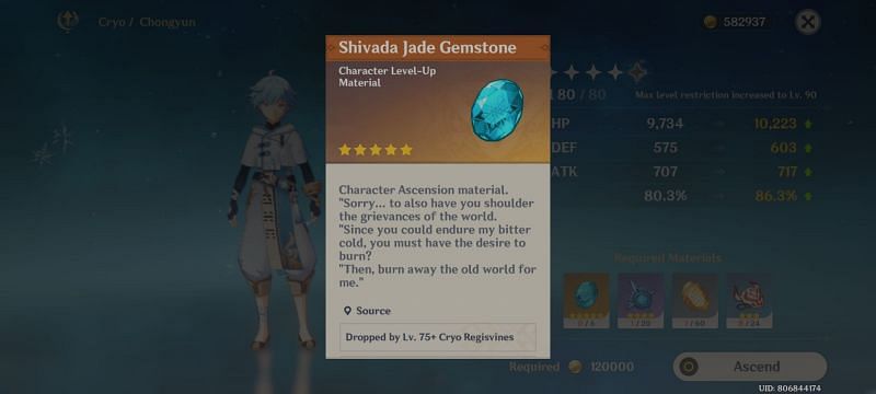 Shivada Jade Gemstone- Character level up material