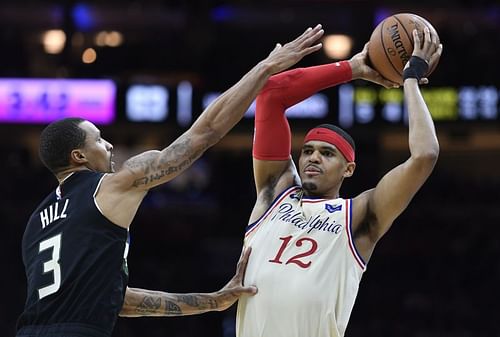 Tobias Harris (#12) of the Philadelphia 76ers