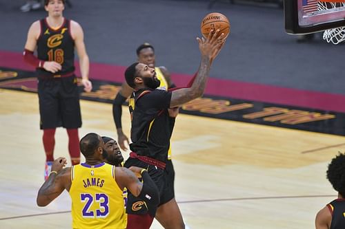 Andre Drummond competes against LA Lakers