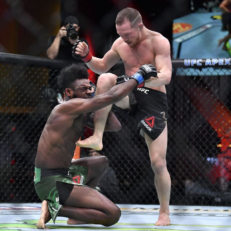 Petr Yan hit Aljamain Sterling with an illegal knee strike at UFC 259