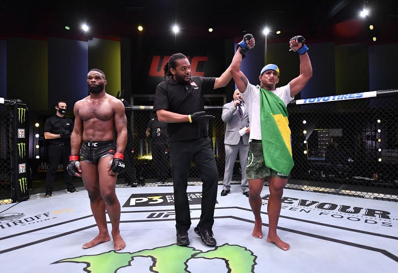 After a poor 2020, does former UFC champ Tyron Woodley (left) have anything left in the tank?