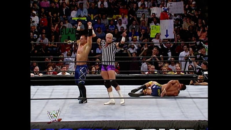 Lance Storm defeated a young Randy Orton with help from Hardcore Holly in 2002