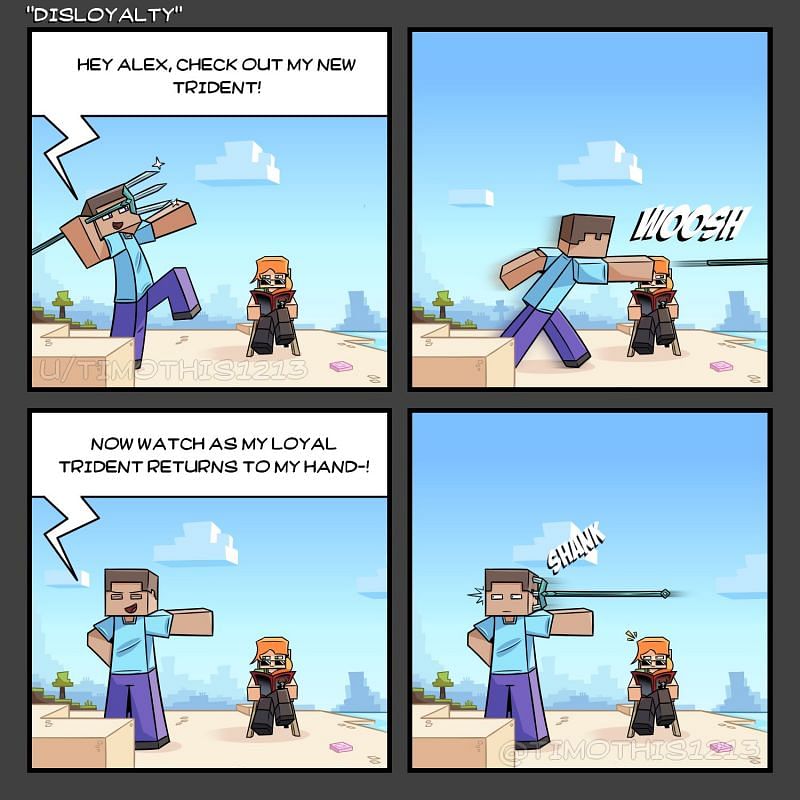 Trident Minecraft comic (Image via u/Timothis1213 on Reddit)