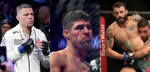 Nate Diaz (left), Vicente Luque (center), Michael Chiesa (right)