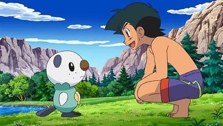 Ash with his Oshawott (Image via The Pokemon Company)
