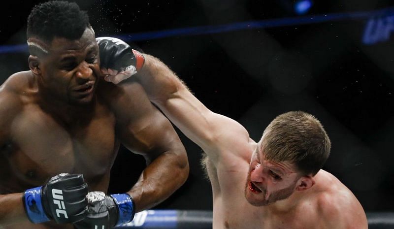 Francis Ngannou (left); Stipe Miocic (right)