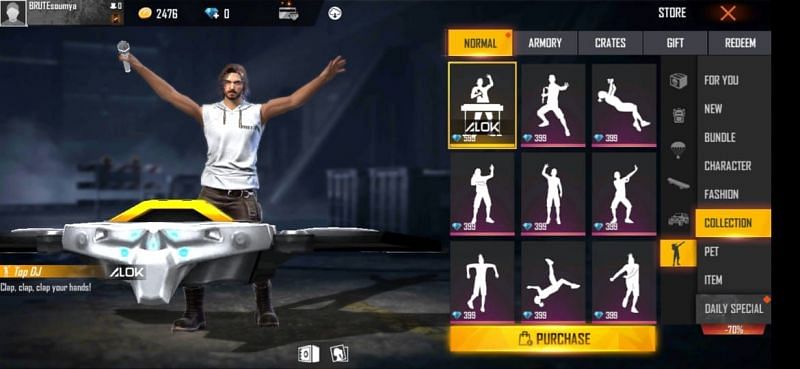 Top DJ emote in Free Fire