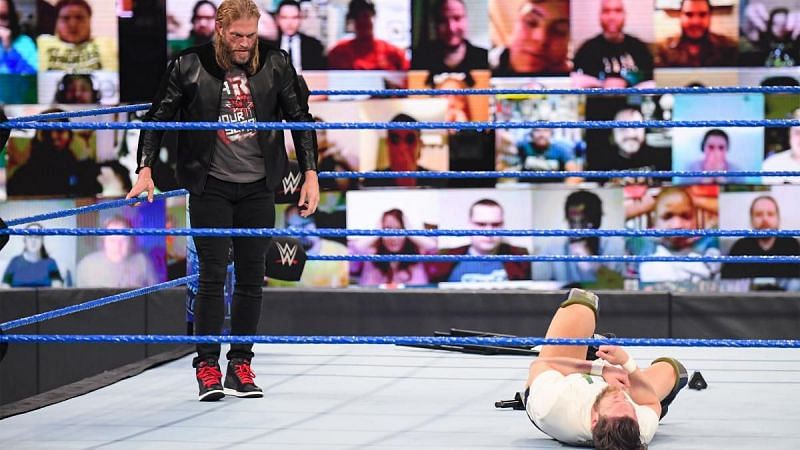Edge attacking Daniel Bryan on SmackDown