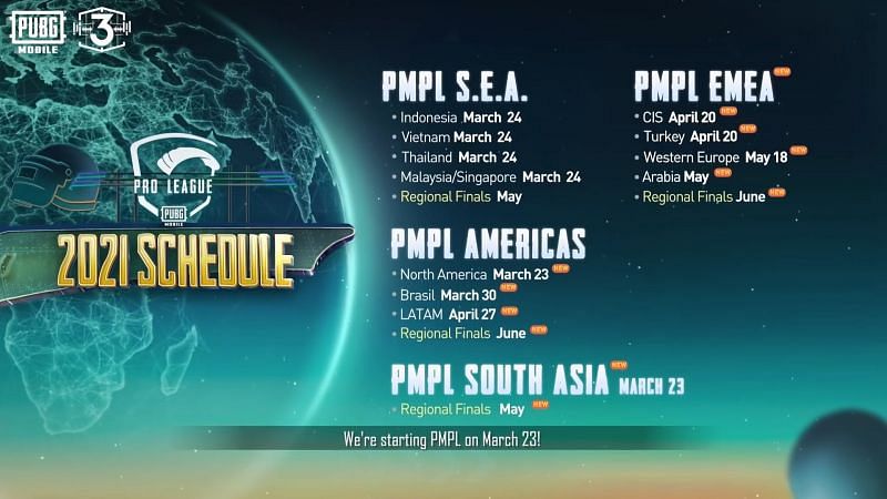 PUBG Mobile esports schedule announcement