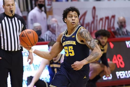 Michigan Wolverines guard (#55) Eli Brooks