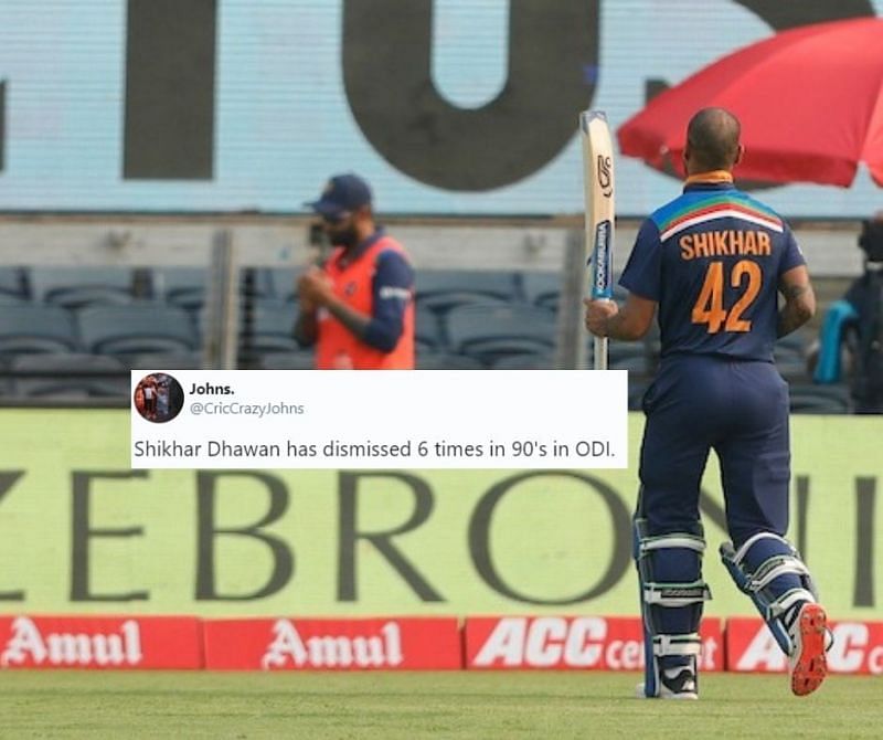 Shikhar Dhawan departed just two runs short of a well-deserved hundred
