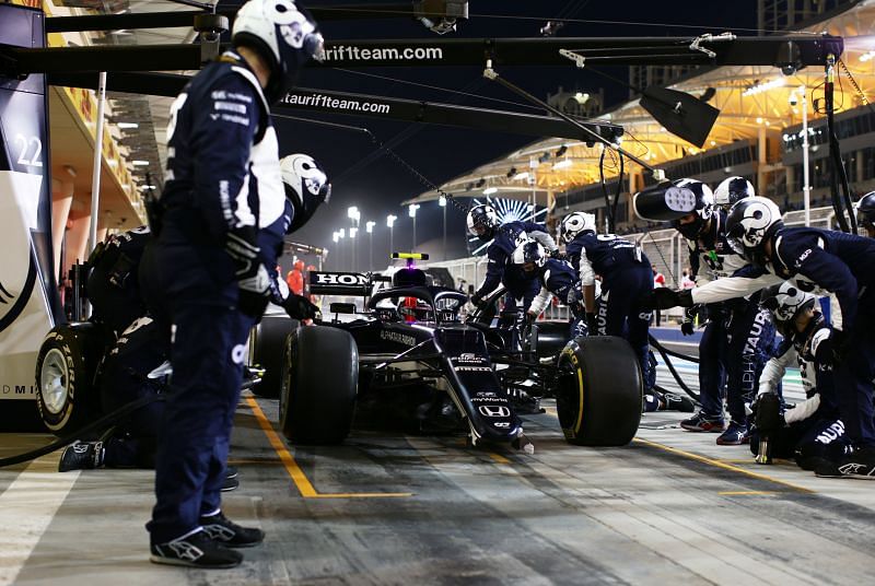 Gasly damaged his front wing early in the race. Photo: Peter Fox/Getty Images.