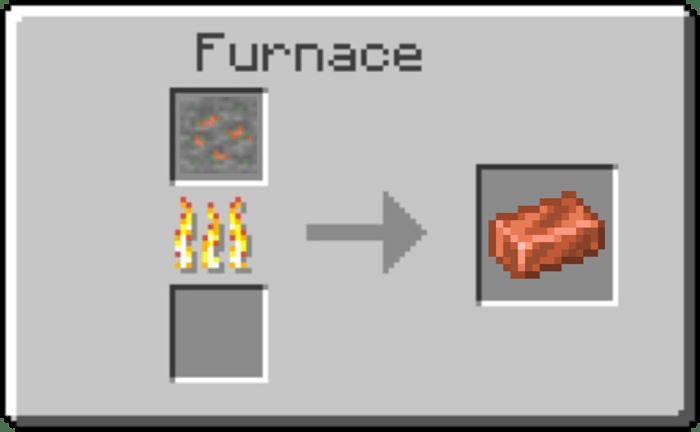 Copper blocks oxidize over time, gradually shifting them from their burnt auburn color to a muted, rusty green (Image via MCPE DL)