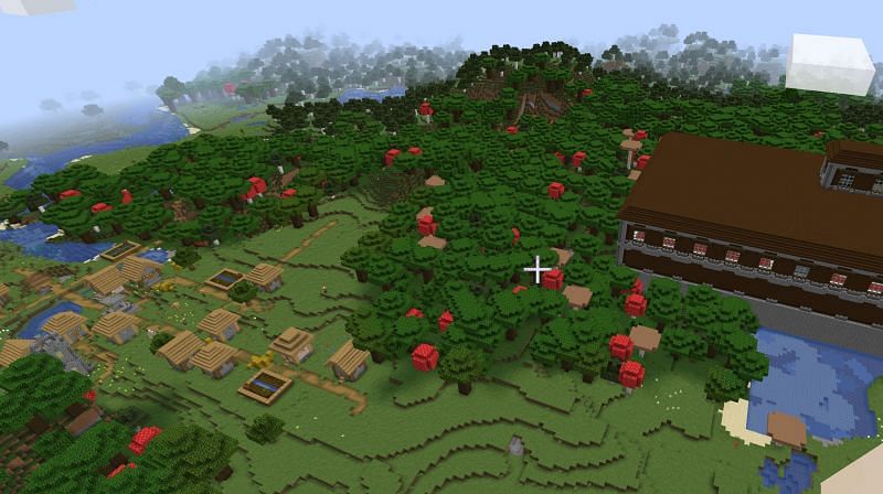 Overlooking spawn region (Image via Minecraft)