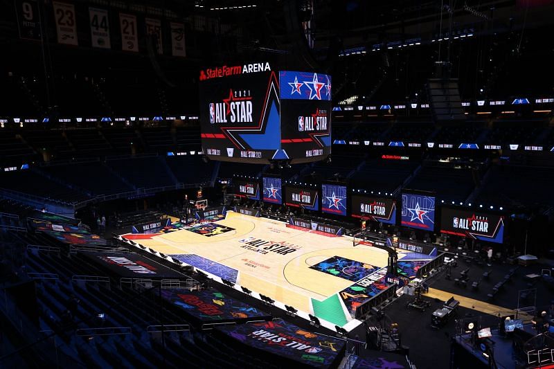 NBA All-Star 2021 court design was revealed earlier today [Image: NBA.com]