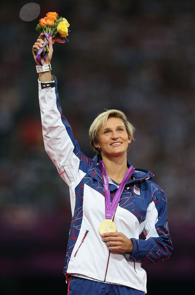 : Gold medalist Barbora Spotakova at the London 2012 Olympic Games