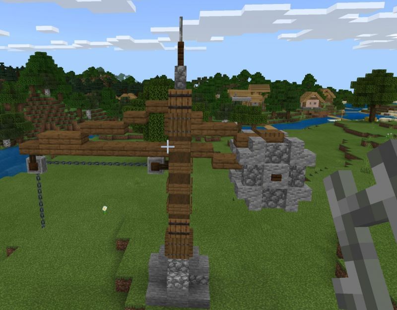 How to build a small crane build in Minecraft