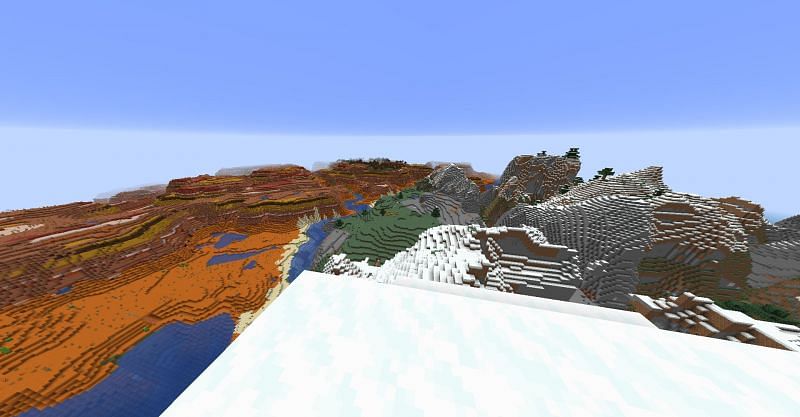 Changing the FOV setting in Minecraft to zoomed out and see more of the world (Image via Minecraft)